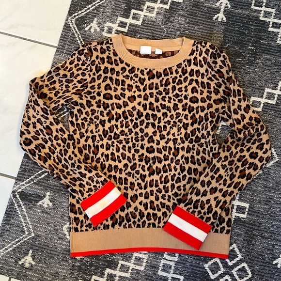Gap Kids Leopard Print Cotton Pullover Sweater - Picture 1 of 4